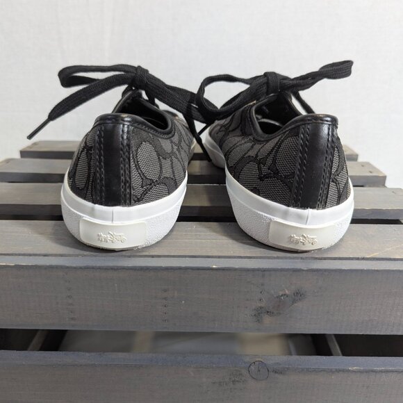 NWOB Coach Signature Logo Black/Gray Tennis Shoes Size 7.5 - Picture 8 of 15